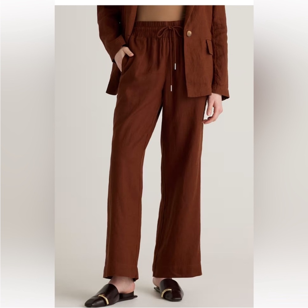 Quince wide leg linen pant, Large